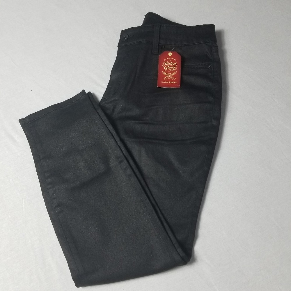 Faded glory coated jeggin stretc black women sz 12